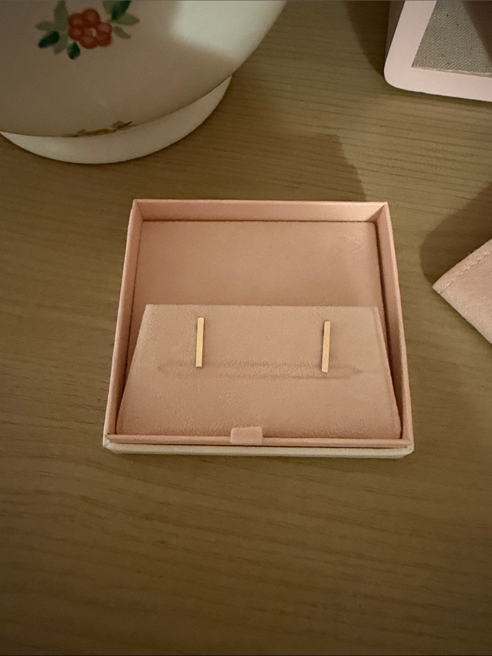 Jennifer Meyer Pink Rose Gold Long Bar Earrings